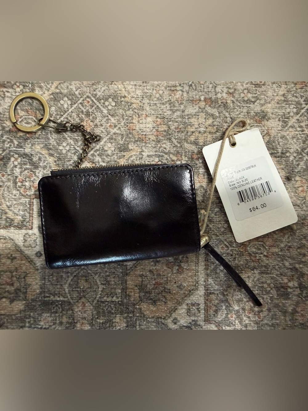 NWT HOBO Black Leather Zip Card Case - Picture 2 of 5